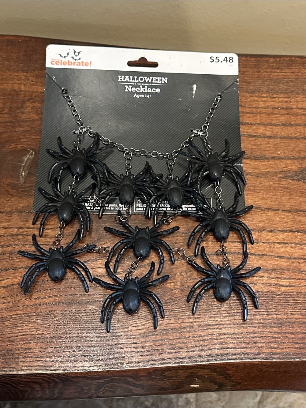Halloween Spider Necklace - Black